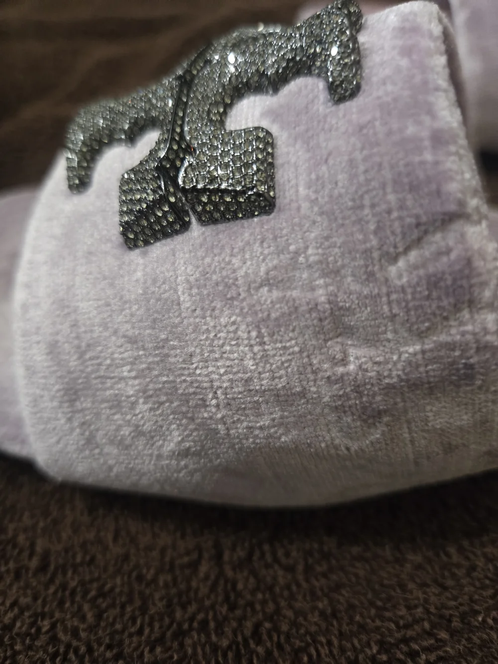 Tory Burch Lilac Velvet Slide Sandals with Crystal Logo NWT Size 10